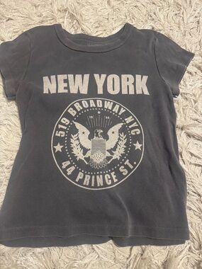 Brandy Melville Charcoal New York Graphic Baby Tee